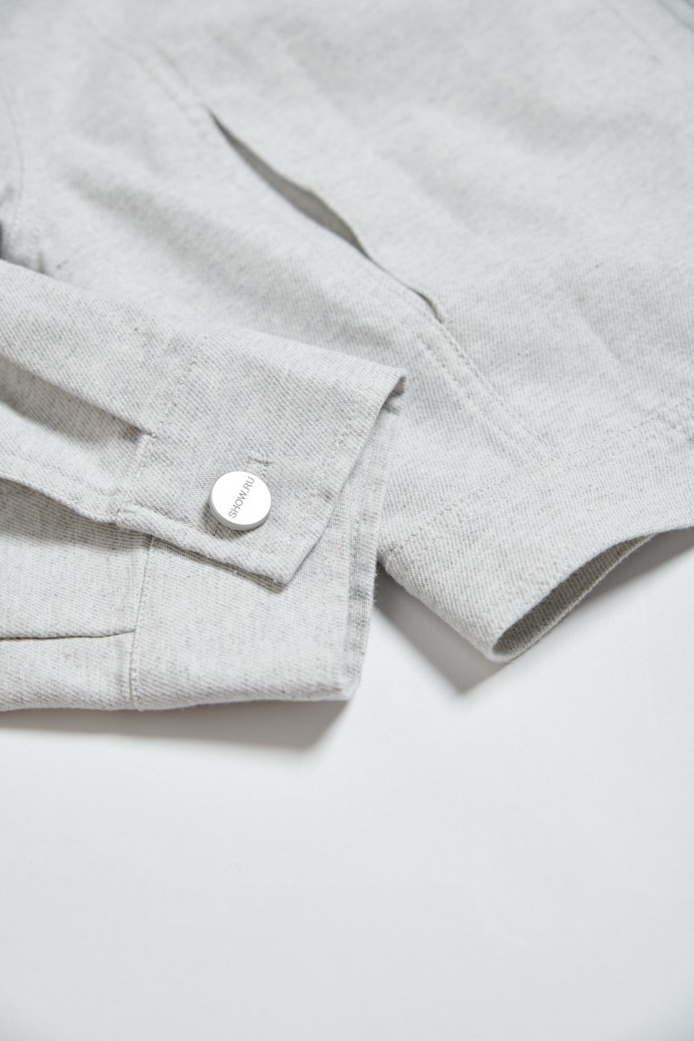 造型車折水洗斜紋外套-灰