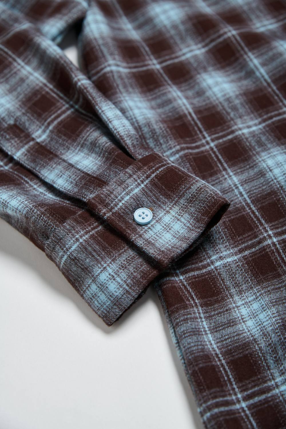 寬長版格紋襯衫(附造型三角巾)-咖