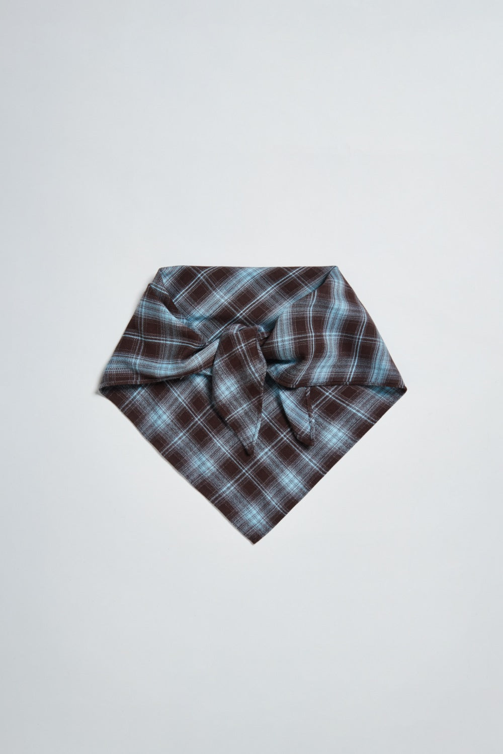 寬長版格紋襯衫(附造型三角巾)-咖