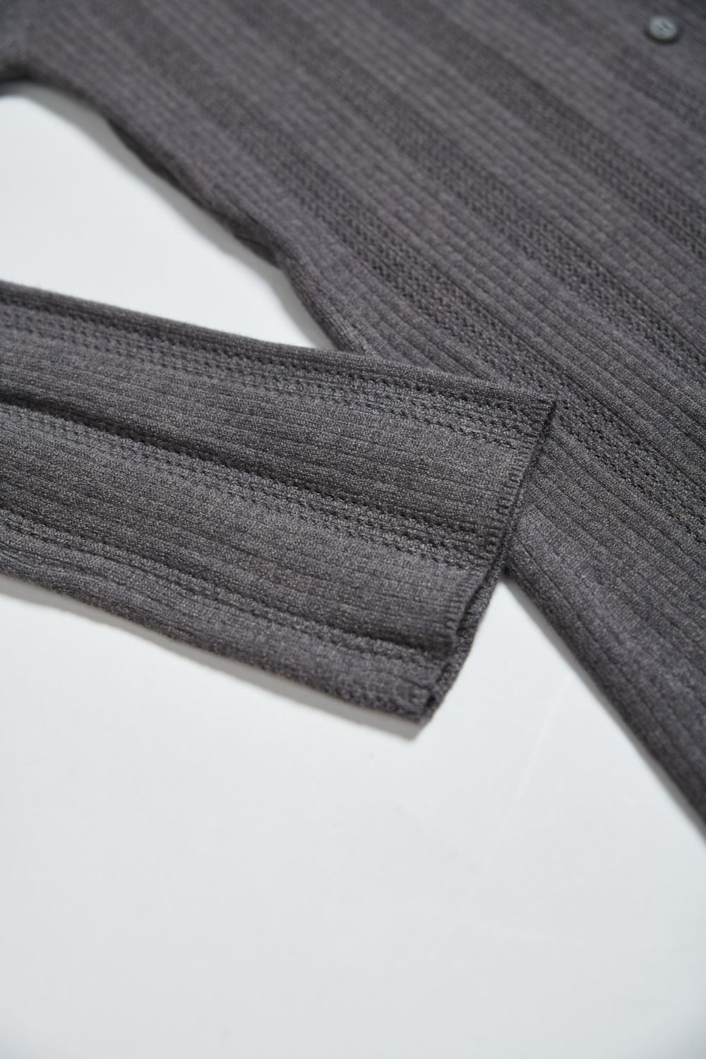 配色假兩件修身針織毛衣-灰