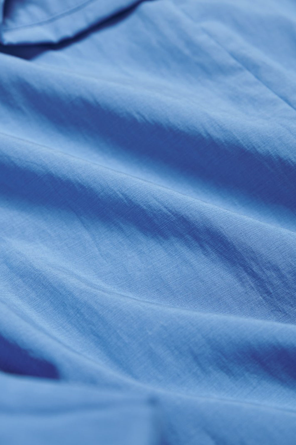 萊賽爾側腰綁帶長版襯衫-藍色