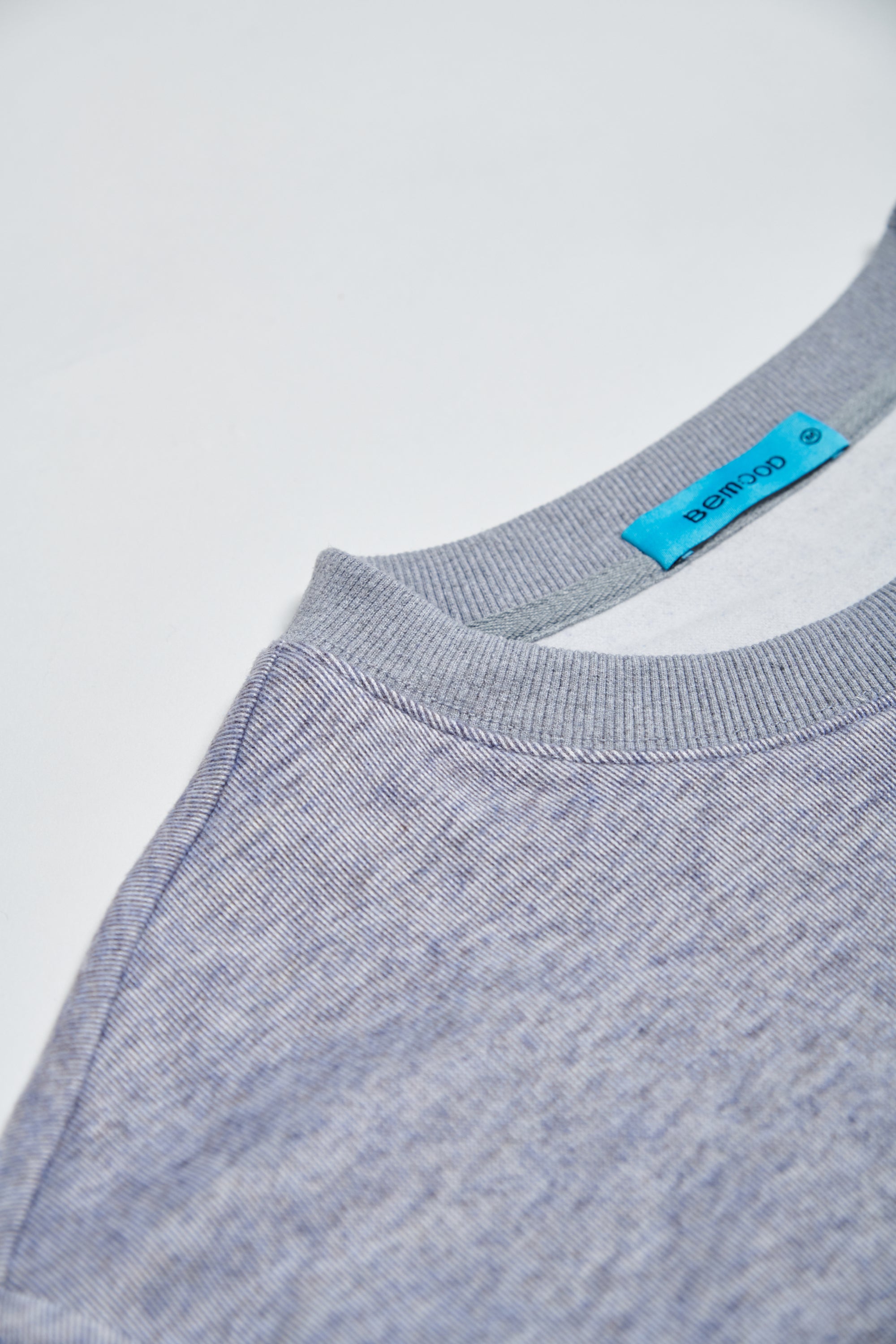 絨感圓領收腰長洋-藍色