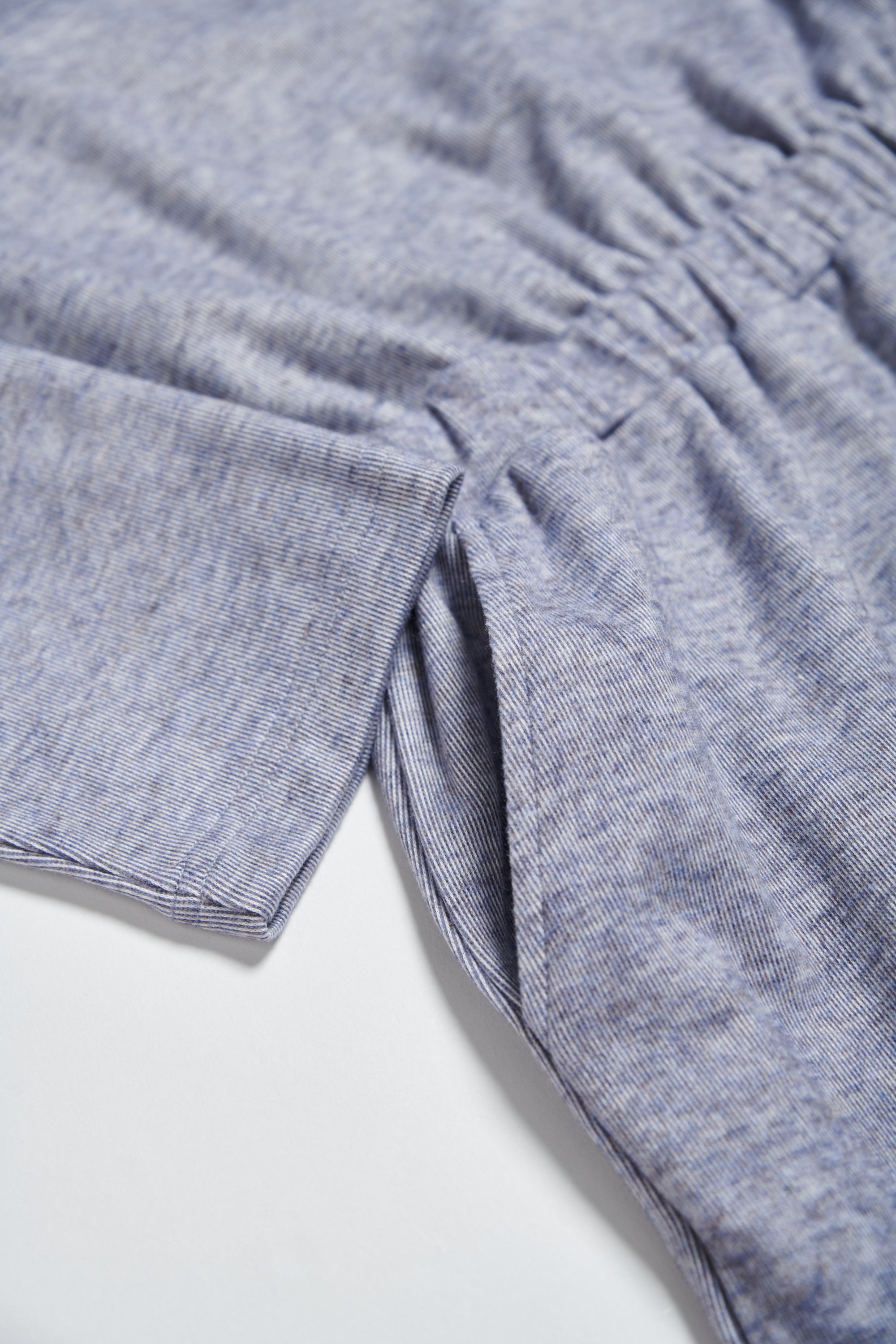 絨感圓領收腰長洋-藍色