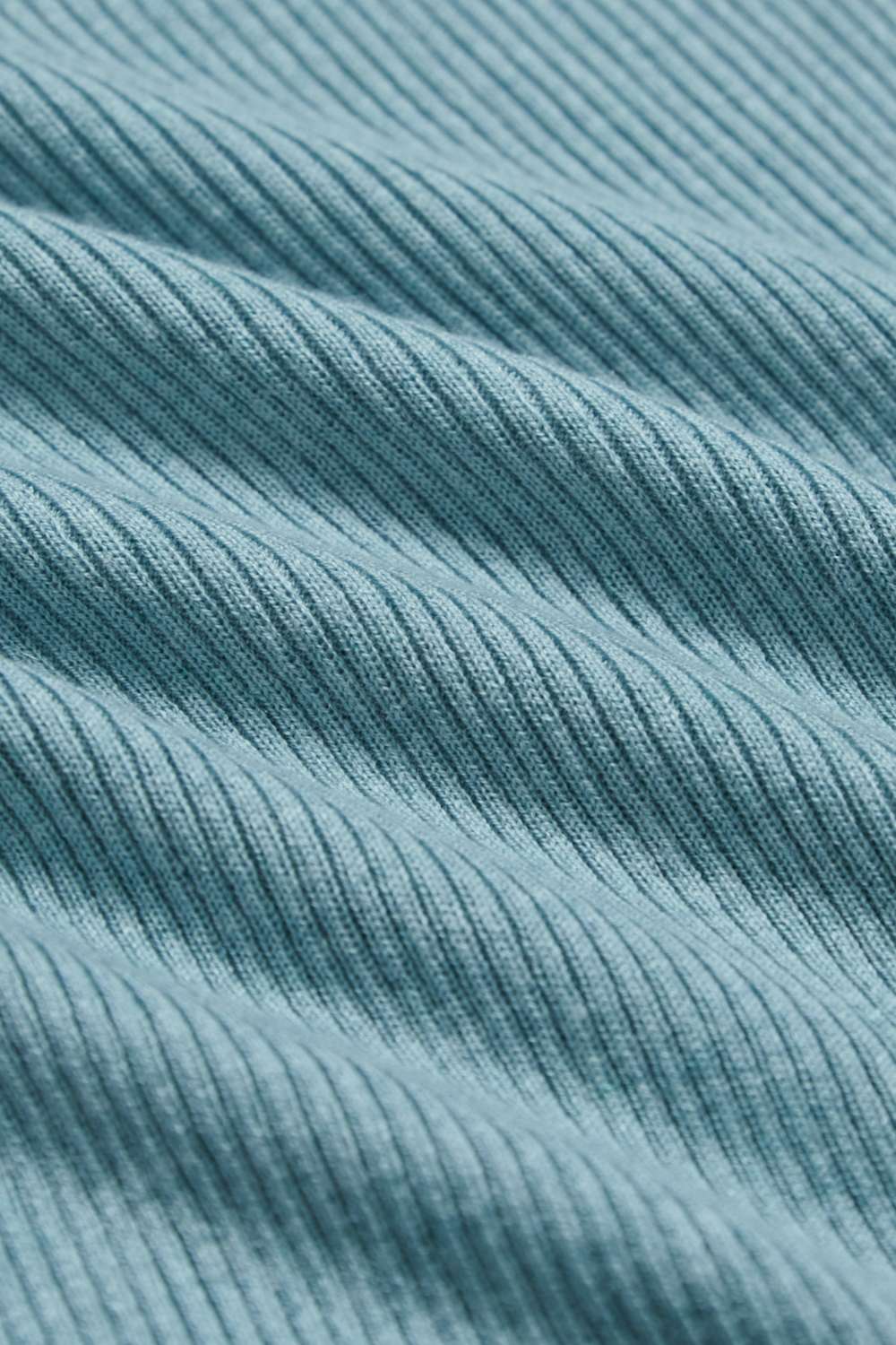 翻領配色半開襟坑條紋理針織毛衣-藍色