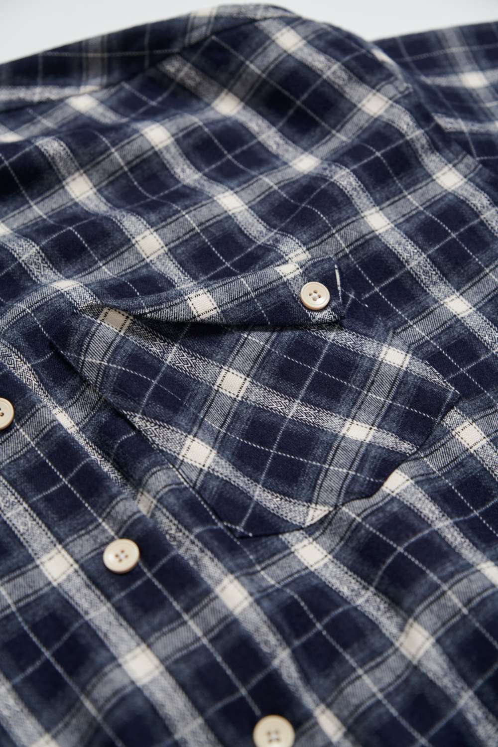 UNISEX男女共版寬鬆格紋襯衫-藍白格