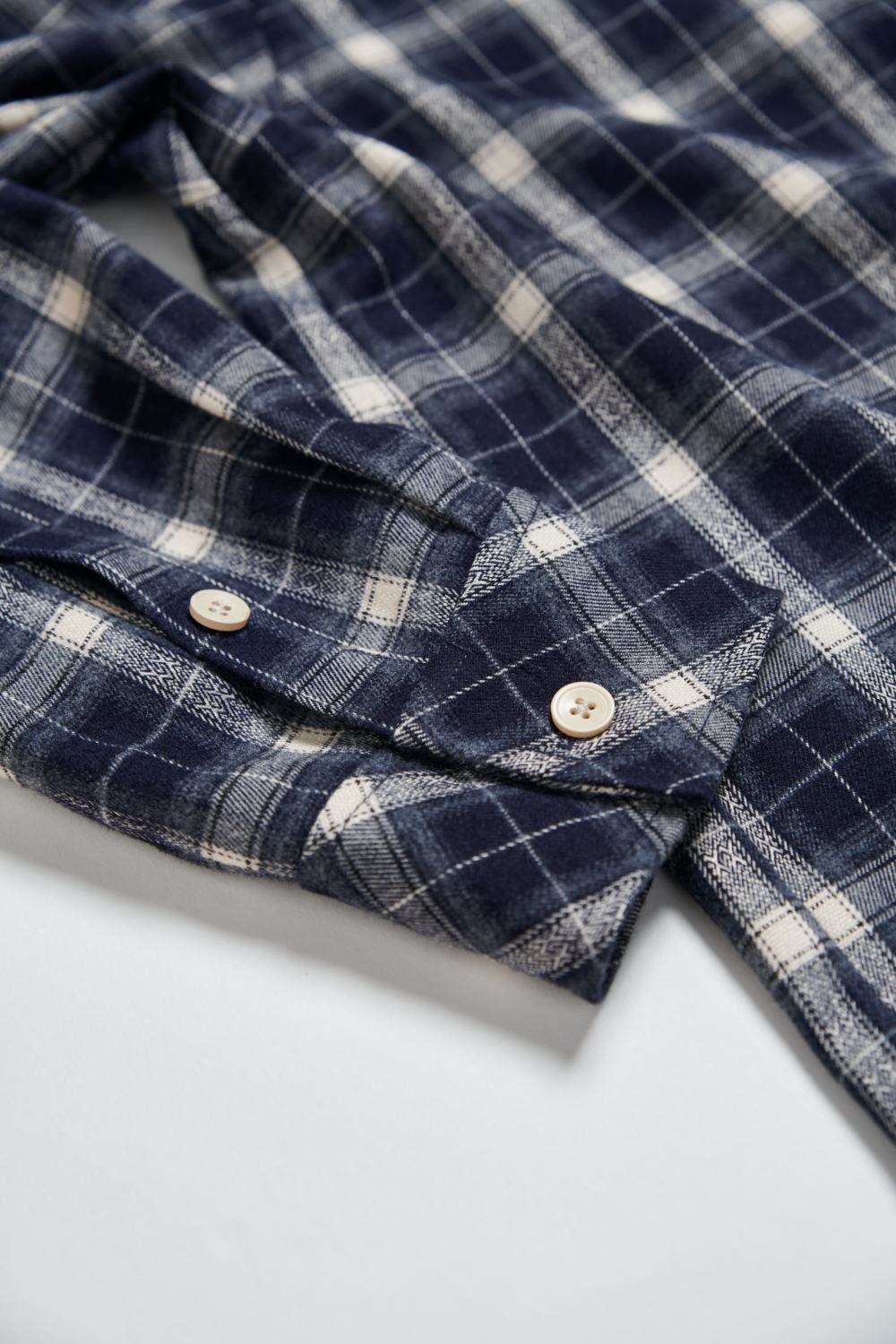 UNISEX男女共版寬鬆格紋襯衫-藍白格