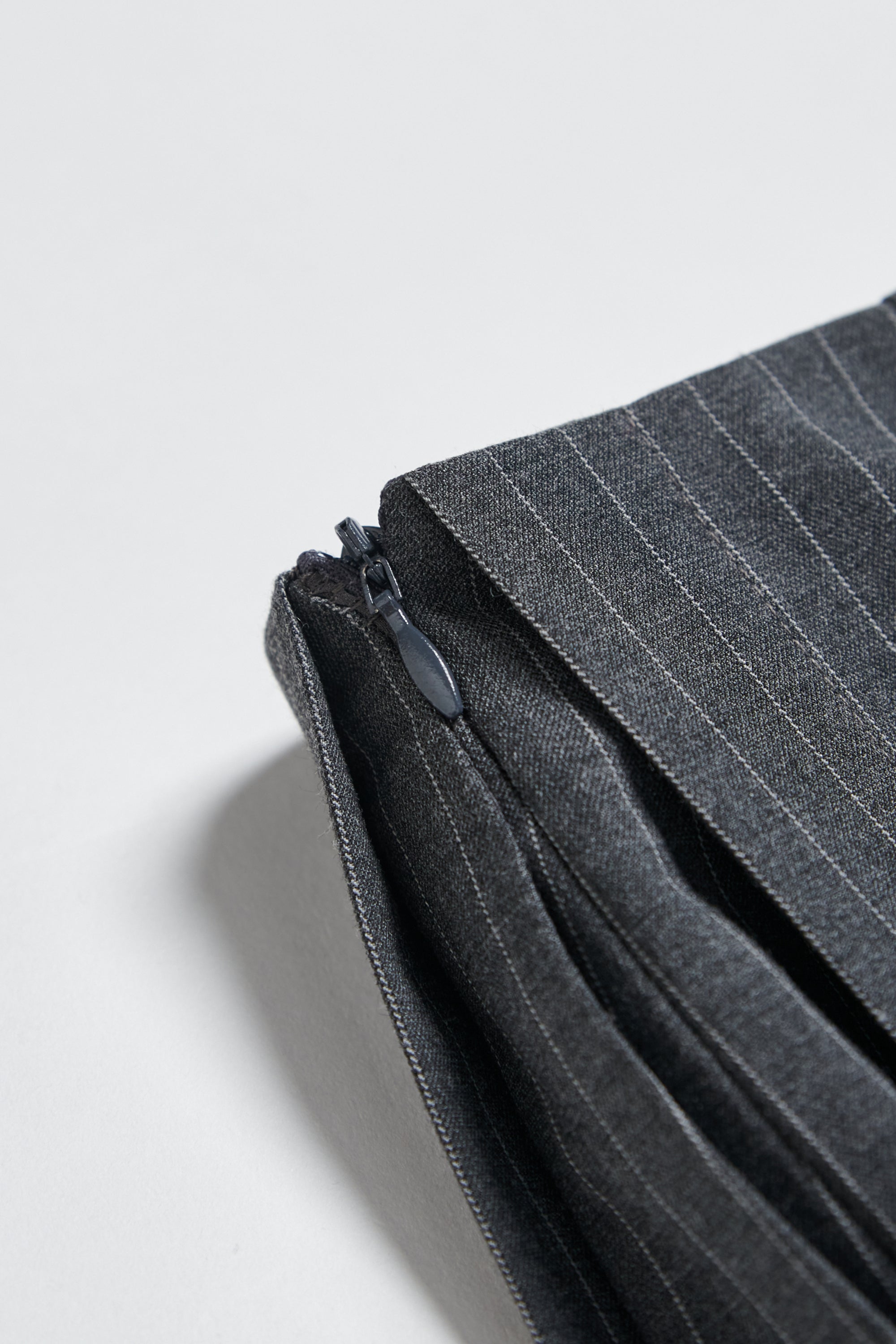 直條紋層次褲裙-灰