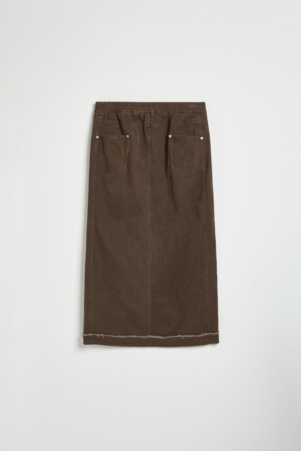 絨面抽鬚斜紋ALINE長裙-咖