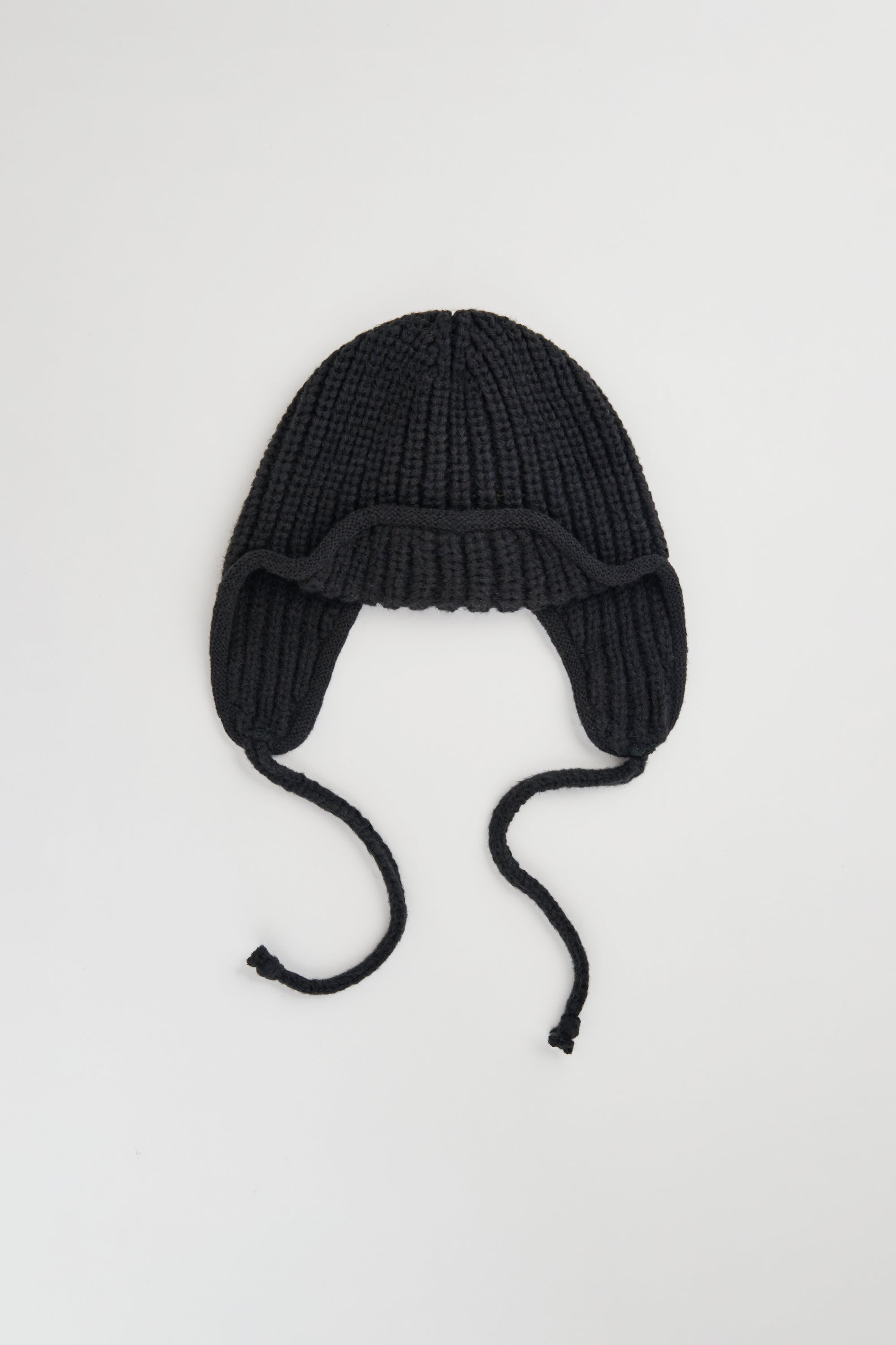 針織飛行造型帽-黑