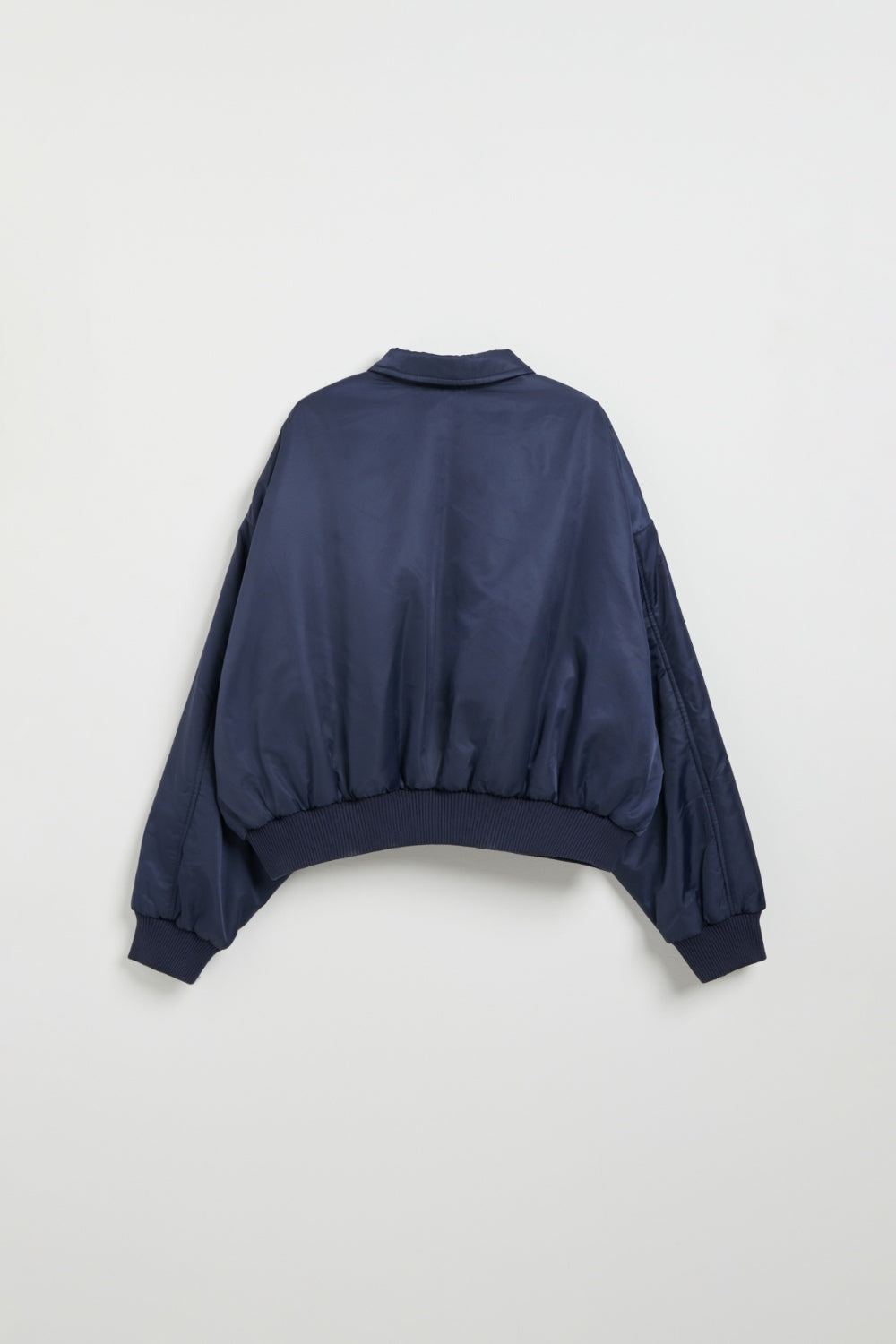 輕防潑水兩面穿格紋舖棉外套-藍色