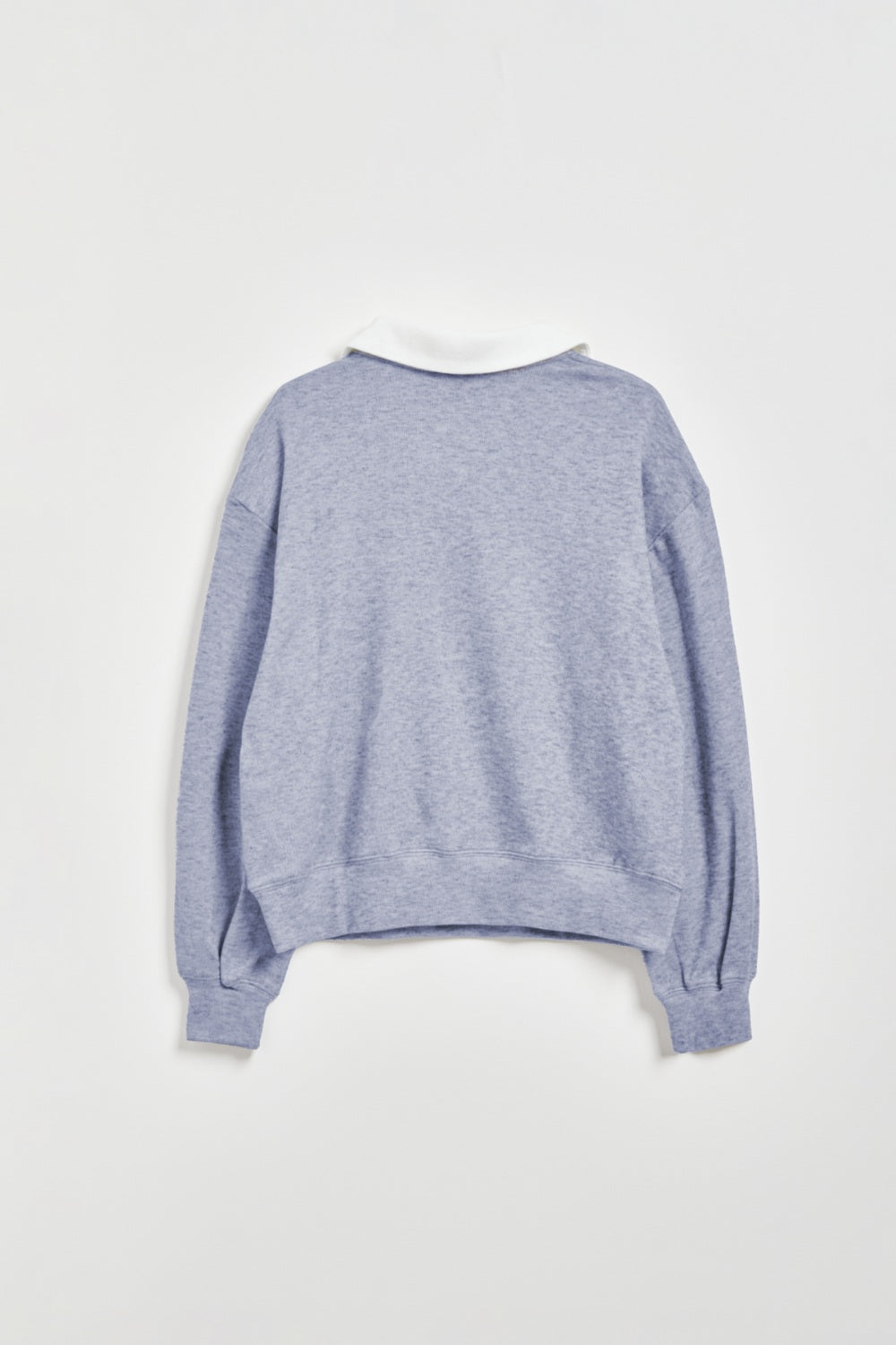 刺繡翻領絨感上衣-藍色